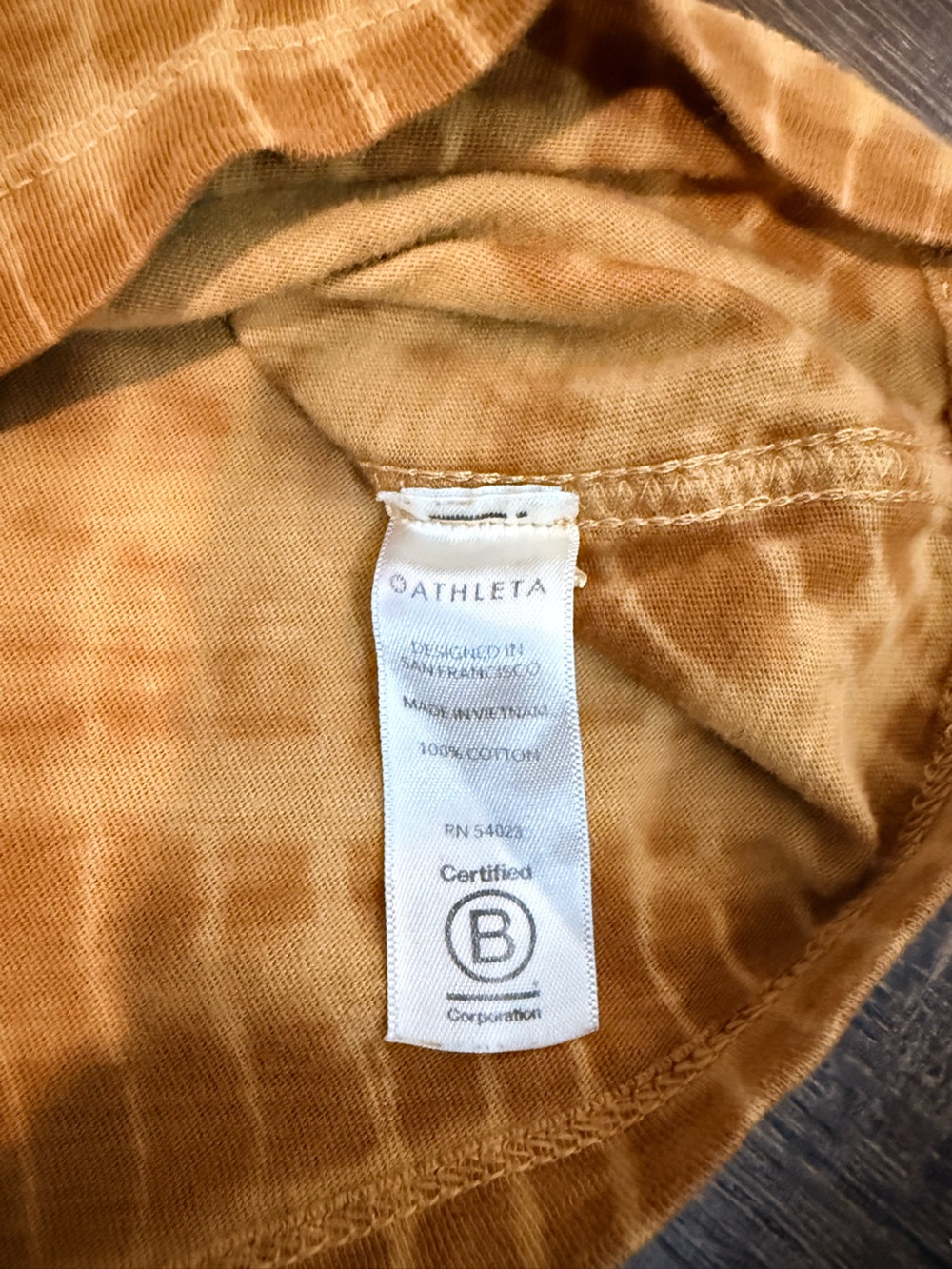Athleta Women's Mustard Tie-Dye Satin Chemise Top - Picture 5 of 5